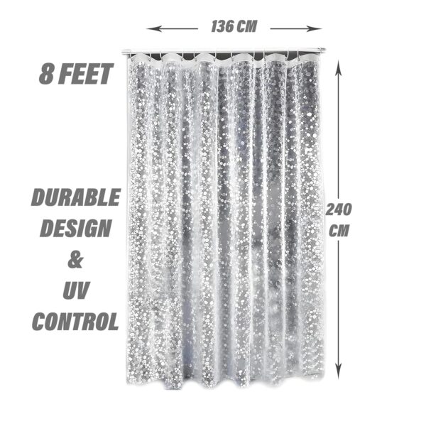 Transparent PVC Shower Curtain with 3D Coin Design - Waterproof & Washable - Image 3