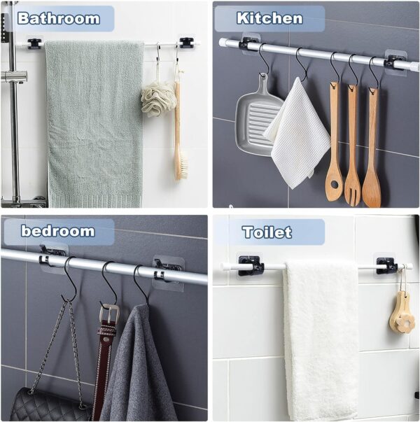 No Drill Curtain Rod Brackets: Easy Self-Adhesive Hooks for Quick Installation - Image 7