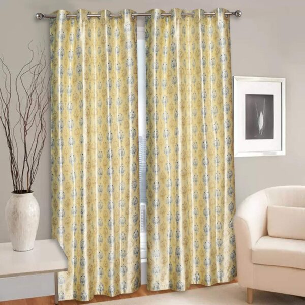 Stylish Yellow Thermal Insulated Door Curtains for Bedroom and Living Room - Image 2