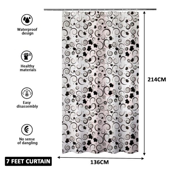 Kuber Industries 7 Feet Waterproof Shower Curtain for Bathtub and Windows - Image 3