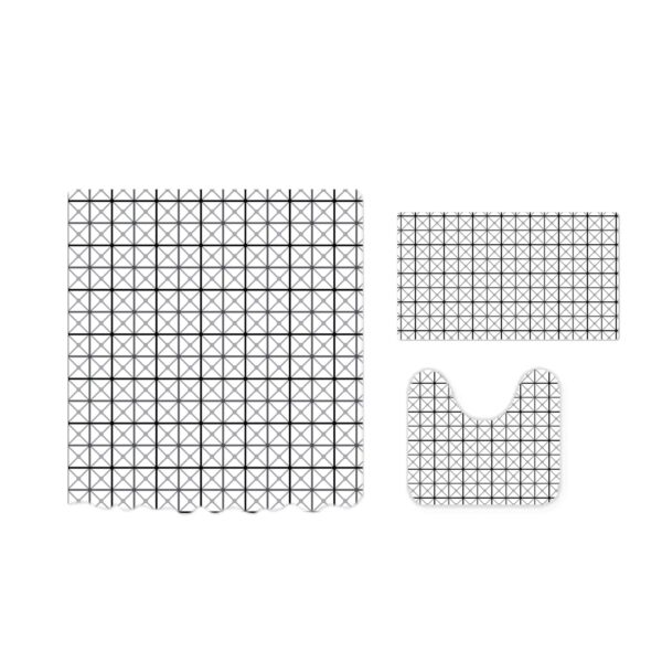 Stylish 3-Piece Shower Curtain & Anti-Skid Bath Mat Set for Your Bathroom - Image 2