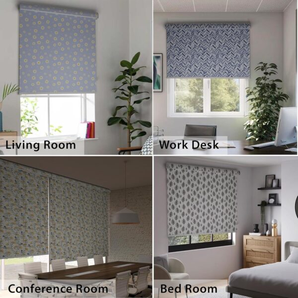 HIPPO Printed Blackout Roller Blinds for Home Office Windows - Solar Design - Image 5