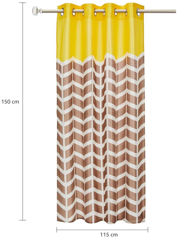 Stylish Solimo Polyester Striped Window Curtains - Light-Filtering Yellow Panels - Image 4