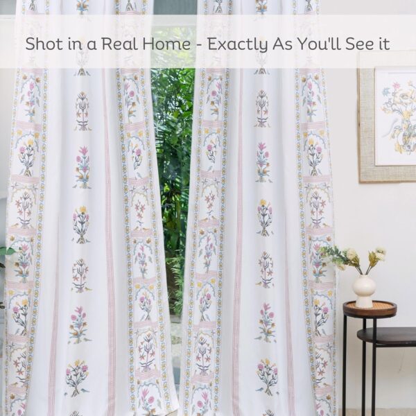 Cotton Curtains with Ethnic Temple Birds Print for Stylish Room Darkening - Image 2