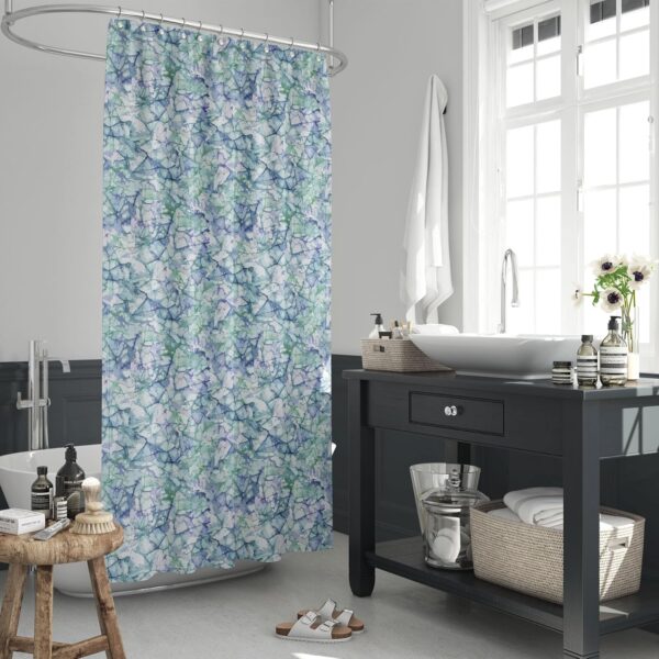 Bright Emerald Waterproof Shower Curtains - Set of 2, 60 x 72 Inches - Image 6