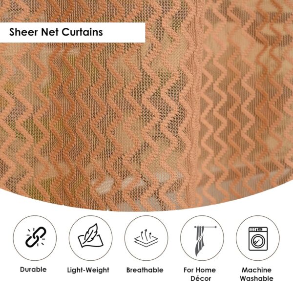 Stylish 11ft Gold Polyester Sheer Curtains for Living Room and Bedroom - Image 2