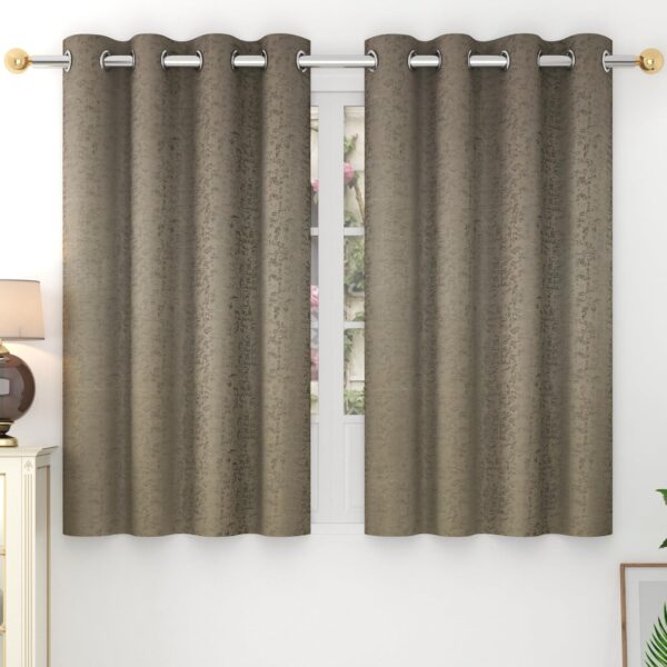 Luxurious Blackout Curtains for Living Room and Bedroom - Grey Set of 2 - Image 9