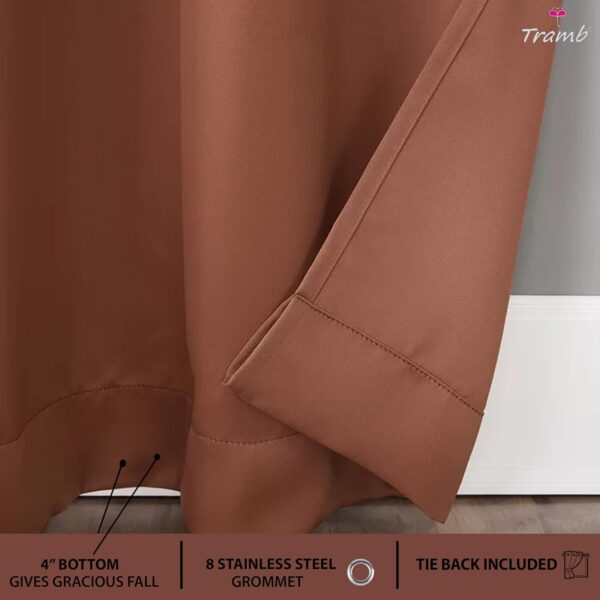 Tramb Solid Brown Polyester Blackout Curtains for Ultimate Privacy and Comfort - Image 4