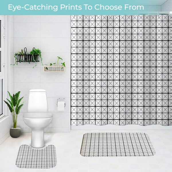 Stylish 3-Piece Shower Curtain & Anti-Skid Bath Mat Set for Your Bathroom - Image 5