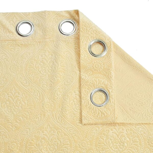 Premium Cream Velvet Emboss Curtains for Doors - 7 Feet, Washable Quality - Image 3