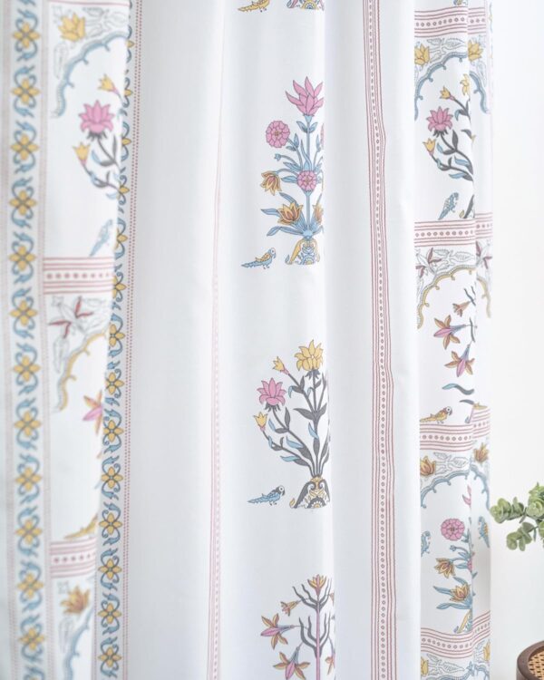 Cotton Curtains with Ethnic Temple Birds Print for Stylish Room Darkening - Image 8