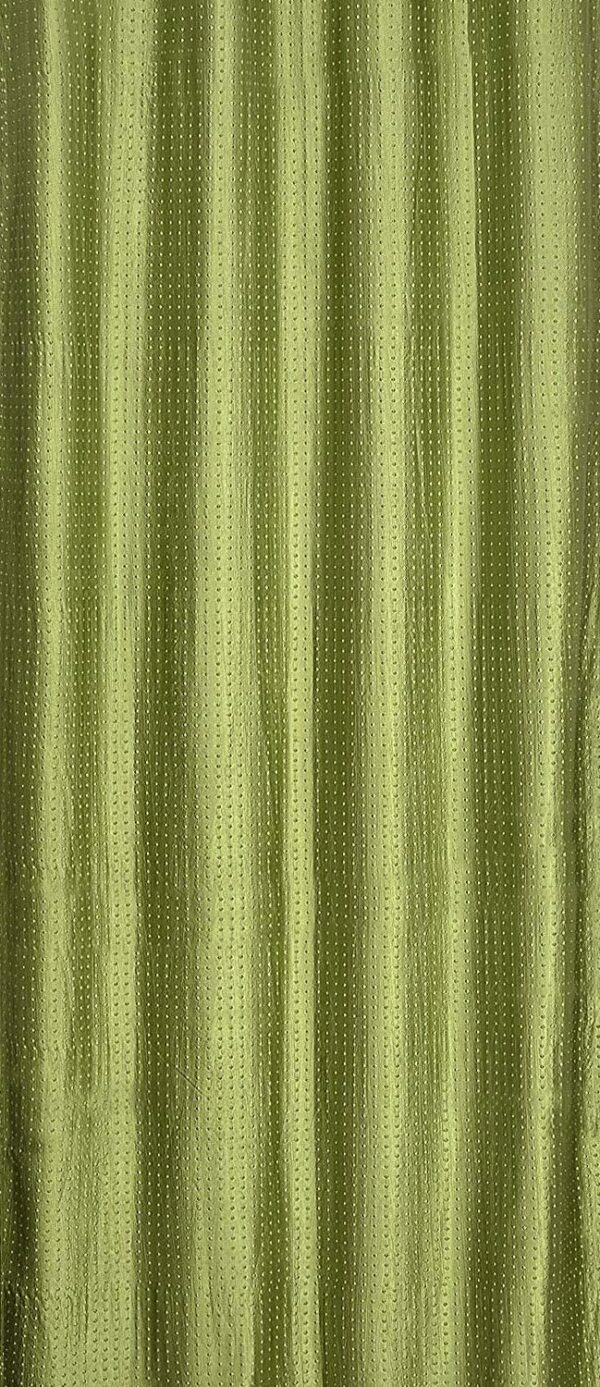 Solid Green Polyester Window Curtains - 6 Feet, Pack of 2 Panels - Image 3