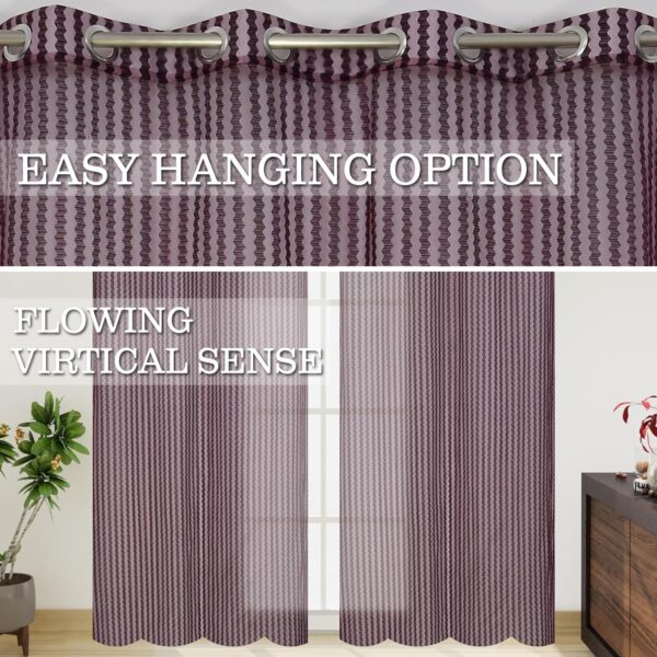 Elegant 8-Foot Sheer Curtains for Doors and Windows - Light Filtering Design - Image 4