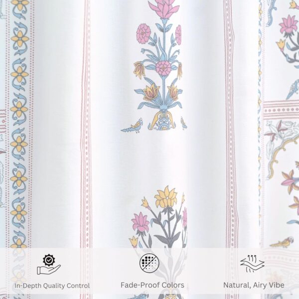 Cotton Curtains with Ethnic Temple Birds Print for Stylish Room Darkening - Image 3