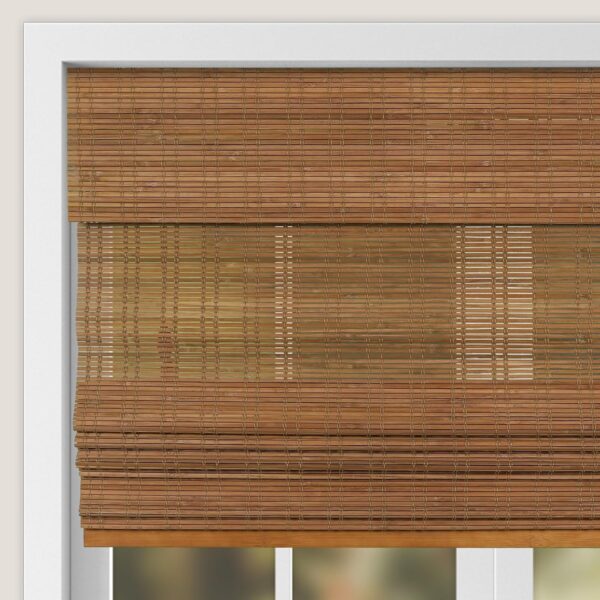 Calyx Interiors Light Filtering Bamboo Roman Shades in Ceylon Light Russet - Image 3