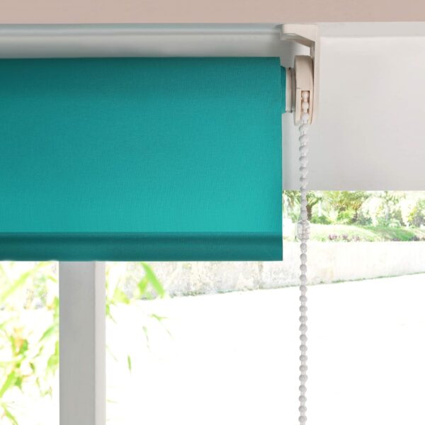 Turquoise Semi-Blackout Roller Blinds for Light Filtering and UV Protection - Image 5