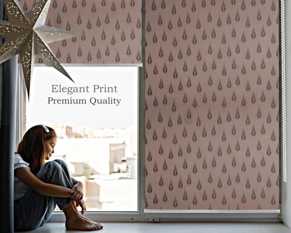 Elegant Coffee Leaf Design Semi Blackout Roller Blinds for Home and Office - Image 4