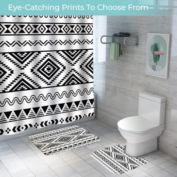 Stylish Aztec Shower Curtain & Non-Slip Bath Mat Set for Your Bathroom - Image 5