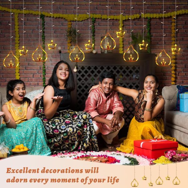 Warm White Diwali String Curtain Lights for Home and Party Decor - Image 2