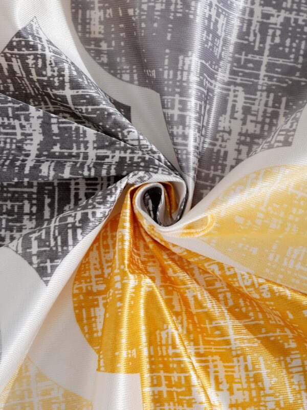 Moroccan Motif Eyelet Curtains - Semi Sheer Glace Cotton in Yellow - Image 4