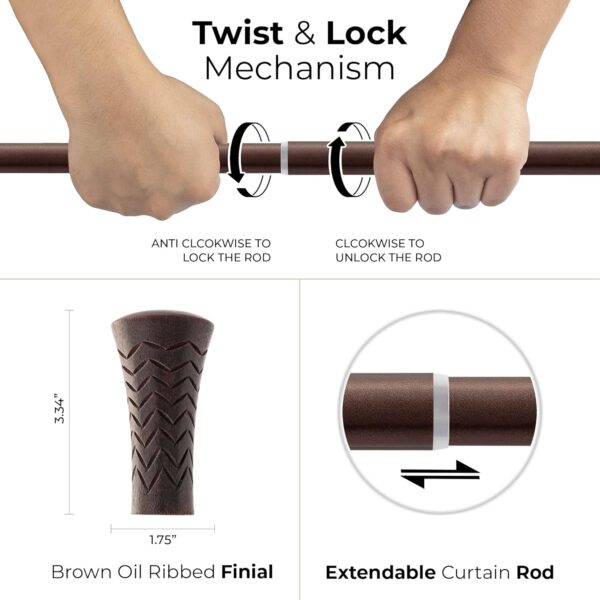 Stylish and Durable Extendable Curtain Rod for Windows and Doors - Deco Essential - Image 8