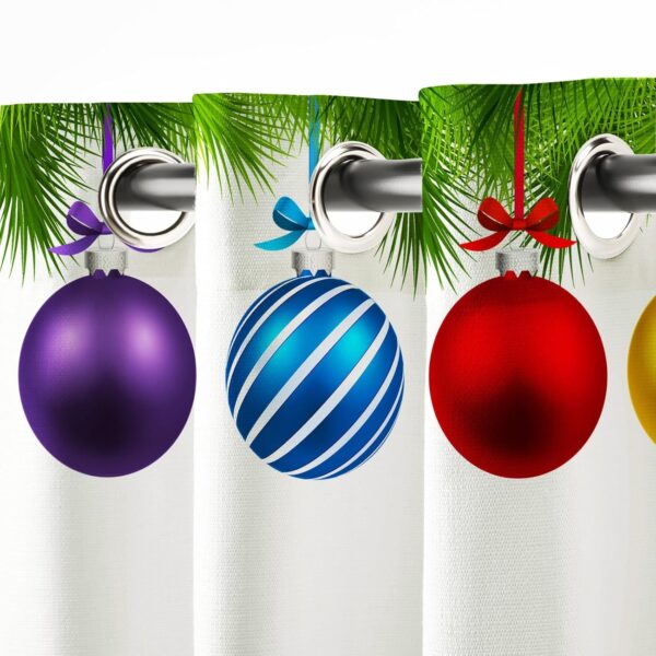 Multicolor Long Crush Window Curtains for Festive Christmas Decor in Any Room - Image 3