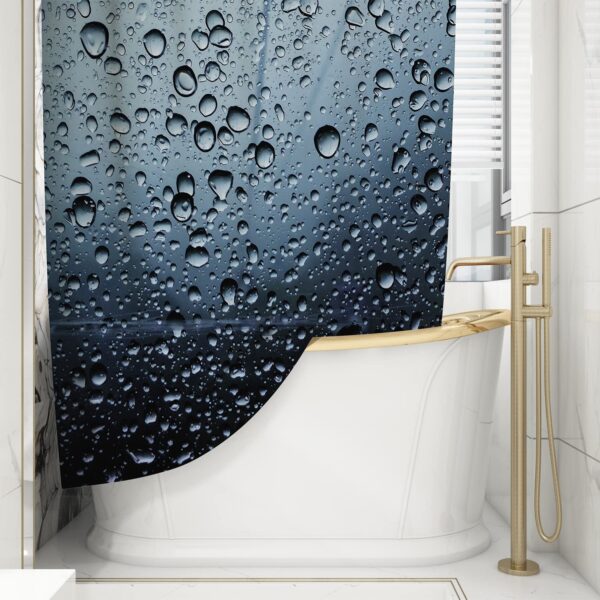 Durable Waterproof Polyester Shower Curtain - Mould Resistant & Washable Design - Image 2