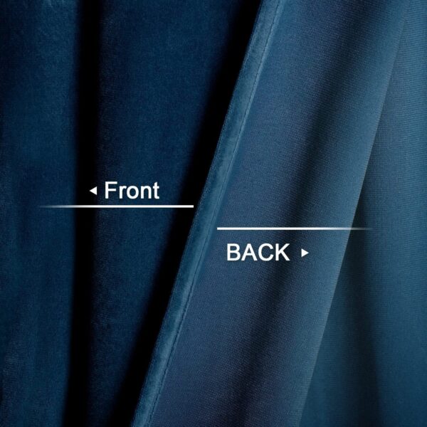 Premium Navy Blue Suede Velvet Curtains for Elegant Living Room Decor - Image 4