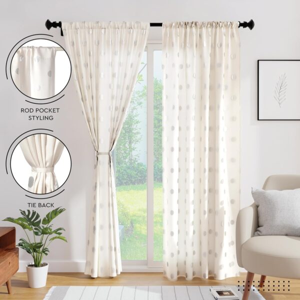 Elegant Encasa XO Light-Filtering Curtains for Kitchen, Bedroom, and Living Room - Image 3