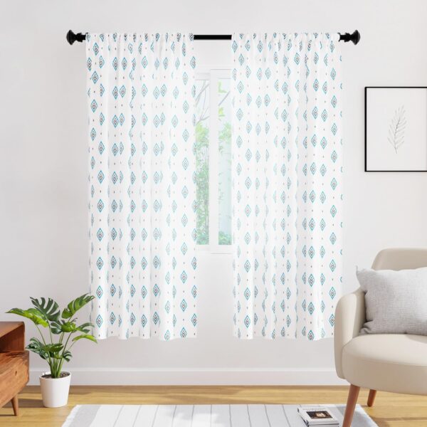 Stylish Encasa XO Light-Filtering Curtains for Kitchen and Living Room Decor - Image 2