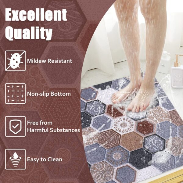 Non-Slip Bath Mat with Drainage Holes for Shower and Tub Comfort - Image 7