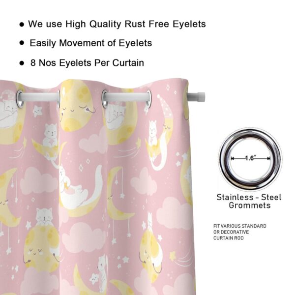 Cute Cloud and Star Curtains for Kids' Rooms - 2 Panels, 4x5 Feet - Image 3