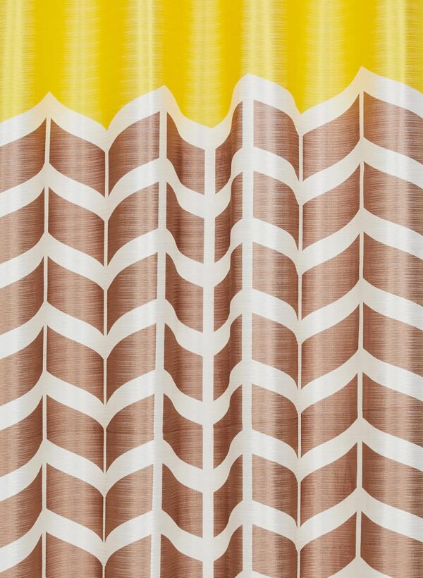Stylish Solimo Polyester Striped Window Curtains - Light-Filtering Yellow Panels - Image 3