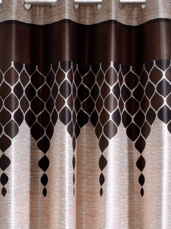 Modern Wave Panel Curtains for Doors - 7 Feet Brown Polyester Panel - Image 3