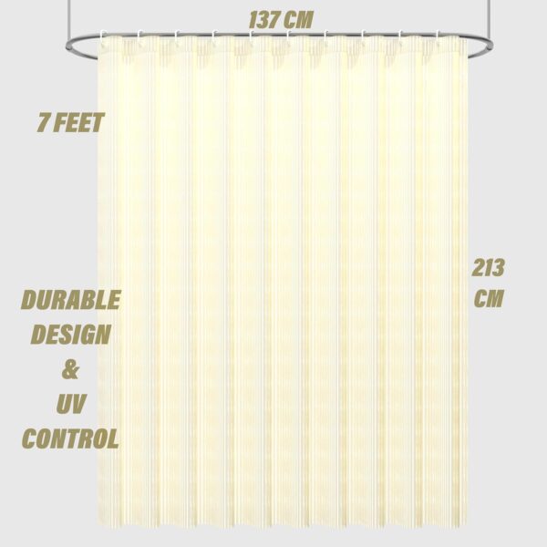 Kuber Industries Waterproof Cream Shower Curtain: Stylish, Washable, and Durable - Image 3