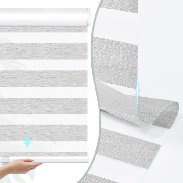 Stylish MiLin Roller Window Shades: Enhance Your Home with Cordless Zebra Blinds - Image 2