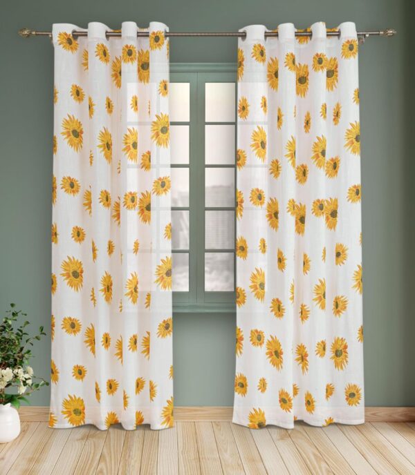 Light Filtering Grommet Curtains Set of 2 for Elegant Living Room Decor - Image 2