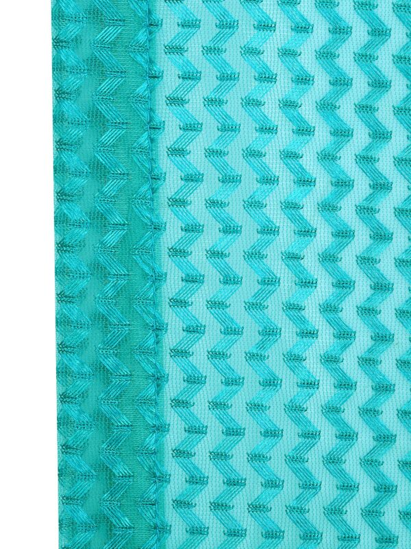 Elegant Turquoise Sheer Eyelet Door Curtains - Set of 2 Premium Fabric - Image 7