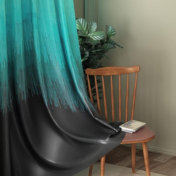 Kudo Teal Blackout Curtains for Bedroom and Living Room Decor - Image 2