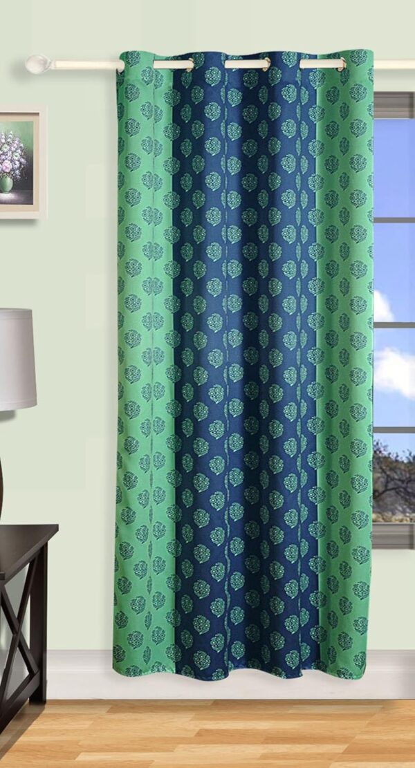 Swayam Turquoise Blackout Curtains: Thermal Insulator & Noise Dampener Set - Image 2