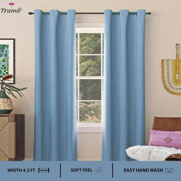 Tramb Solid Brown Blackout Curtains for Total Privacy and Noise Reduction - Image 2