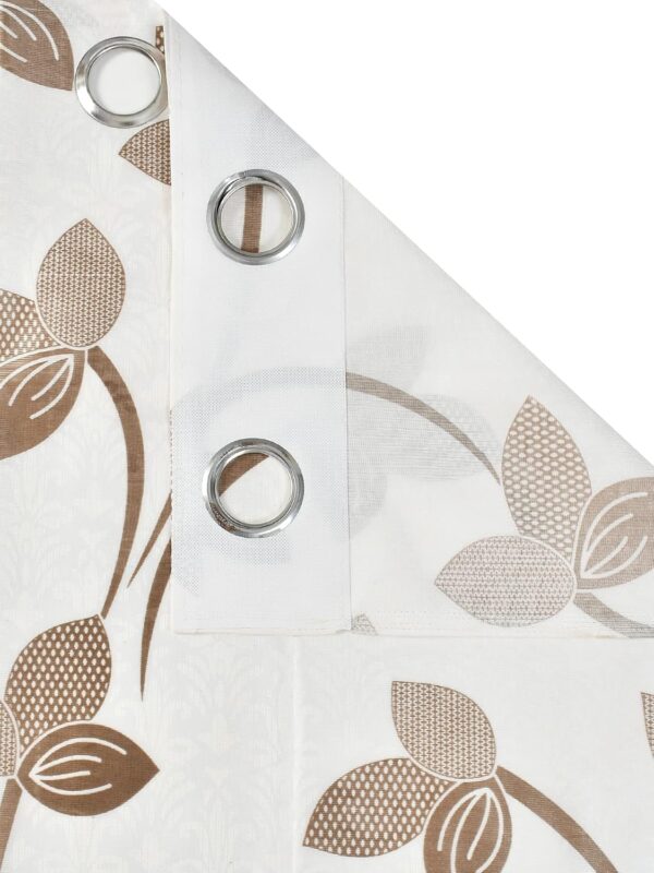 Premium Floral Printed Curtains for Long Doors - Set of 2 in Coffee - Image 6