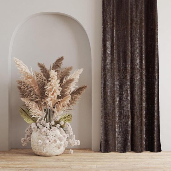 Stylish Brown Polyester Eyelet Curtains for Home and Office Decor - Image 4