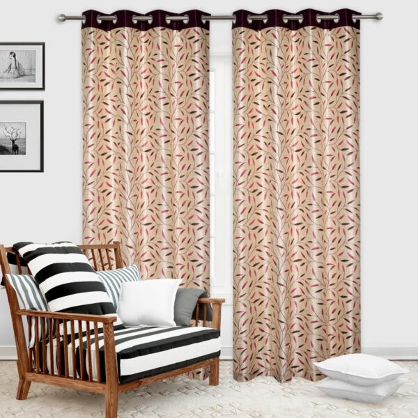 Elegant Wine Long Door Curtains for Room Darkening and Insulation - Image 2