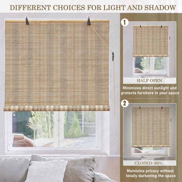 Bamboo Roll-Up Curtains for Sunlight Protection in Hotels and Restaurants - Image 4