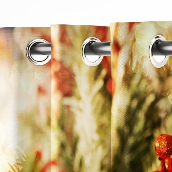 Multicolor Long Crush Window Curtains for Christmas - Set of 2, 7ft - Image 3