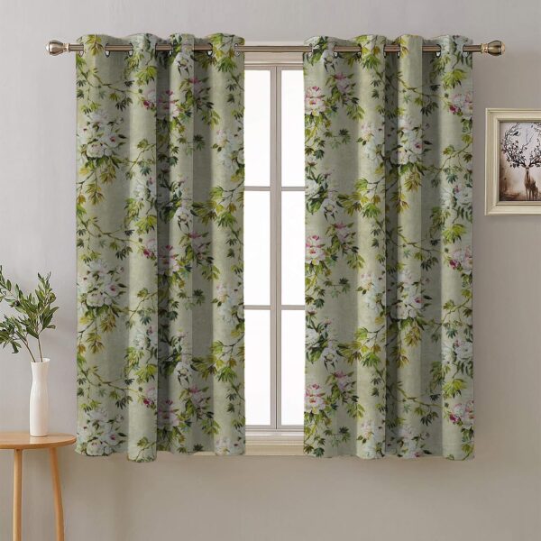 Premium Polyester Blackout Curtains with Floral Design for Light Blocking - Image 2