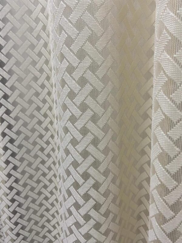 Elegant Cream Semi-Sheer Eyelet Curtains - 7 Feet Long, Set of 2 - Image 4