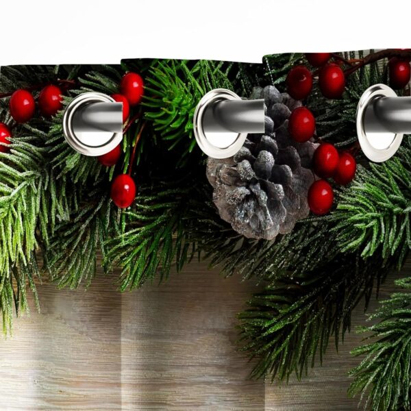 Multicolor Long Crush Window Curtains for Merry Christmas - Set of 2 - Image 3