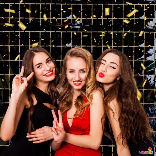 Tinsel Metallic Foil Curtain Backdrop for Birthday Party Decorations (Pack of 2) - Image 4